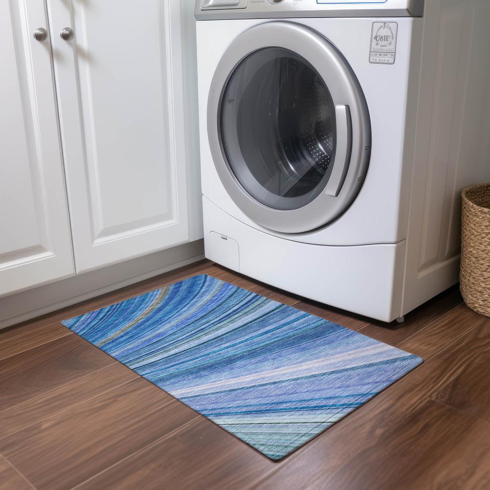 Chantille ACN585 Blue 1'8" x 2'6" Rug. Picture 6