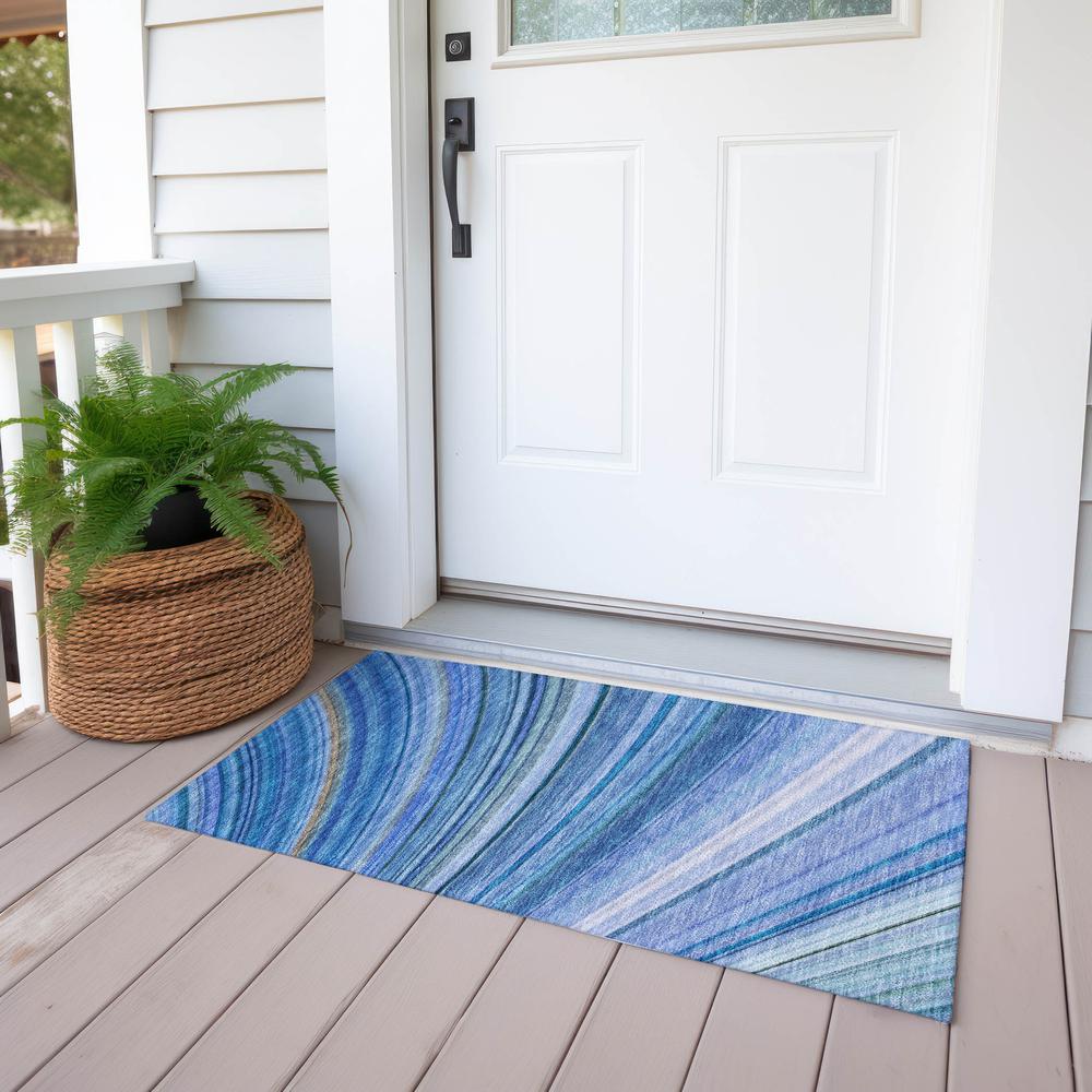 Chantille ACN585 Blue 1'8" x 2'6" Rug. Picture 7