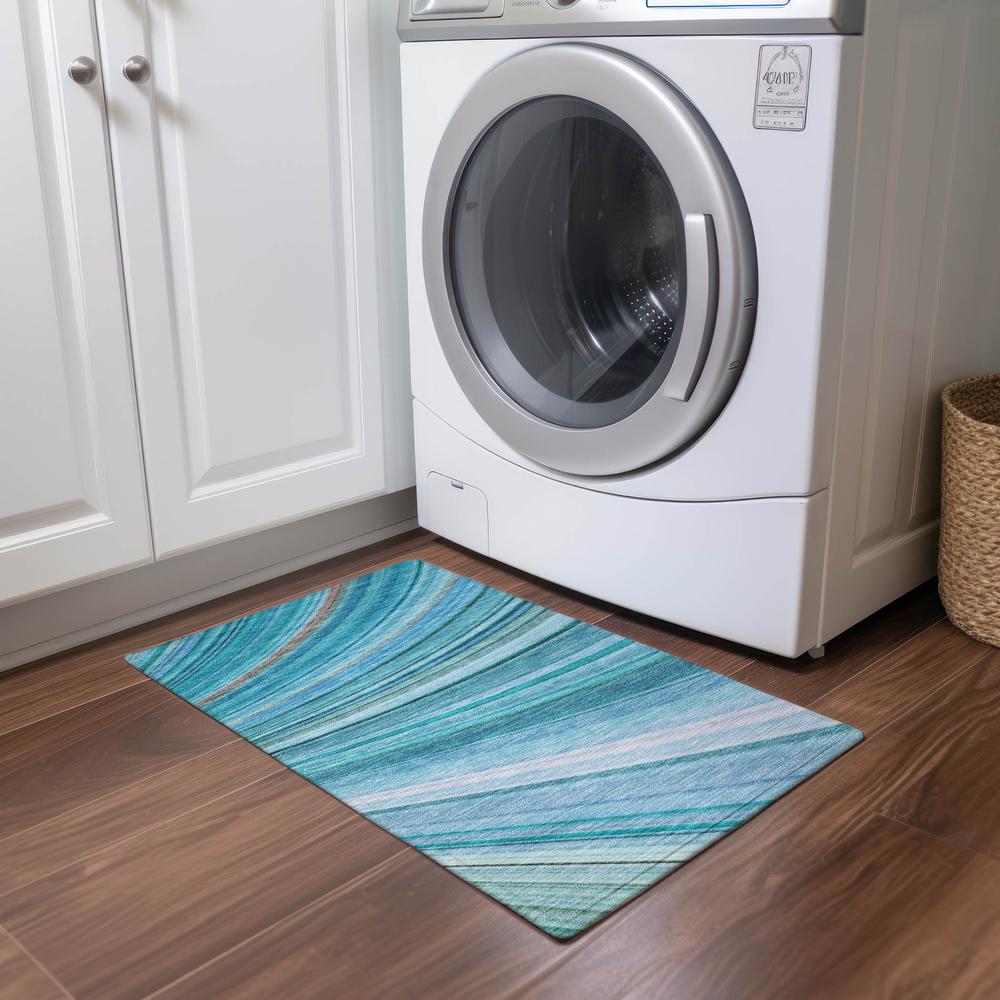 Chantille ACN585 Teal 1'8" x 2'6" Rug. Picture 6