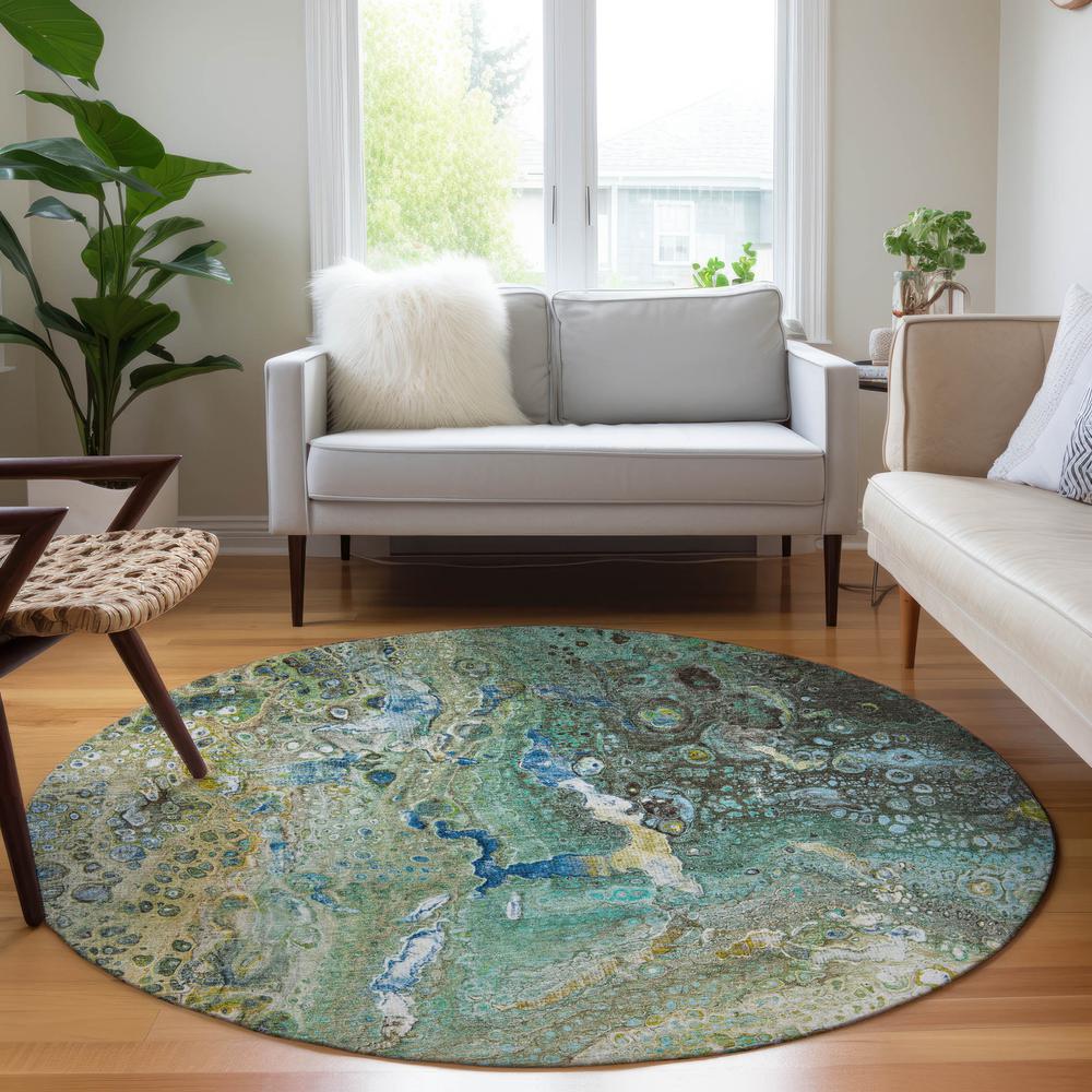 Chantille ACN588 Teal 8' x 8' Rug. Picture 6