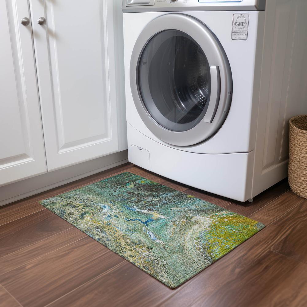 Chantille ACN588 Teal 1'8" x 2'6" Rug. Picture 6
