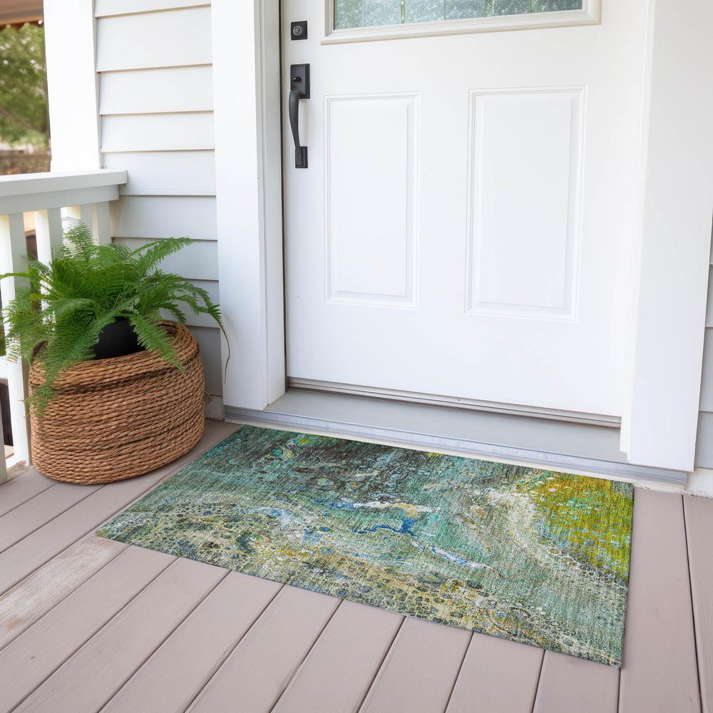 Chantille ACN588 Teal 1'8" x 2'6" Rug. Picture 7