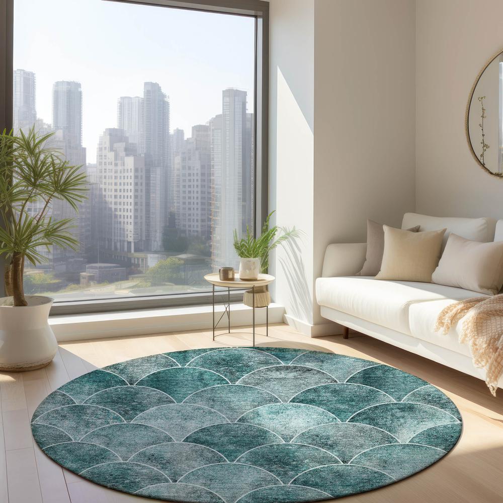 Chantille ACN594 Teal 8' x 8' Rug. Picture 6