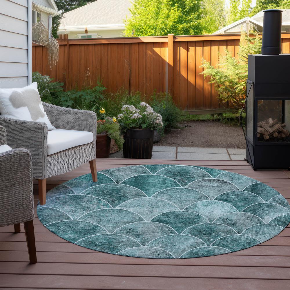Chantille ACN594 Teal 8' x 8' Rug. Picture 7