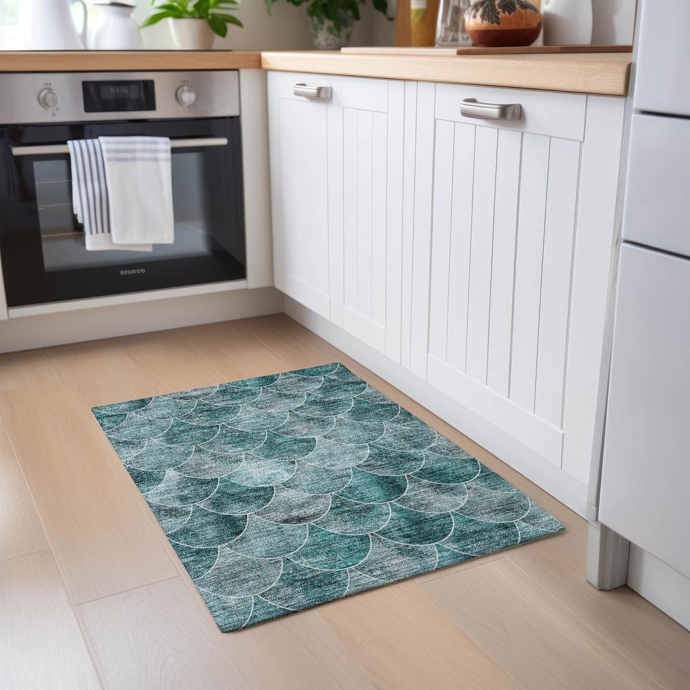 Chantille ACN594 Teal 1'8" x 2'6" Rug. Picture 6