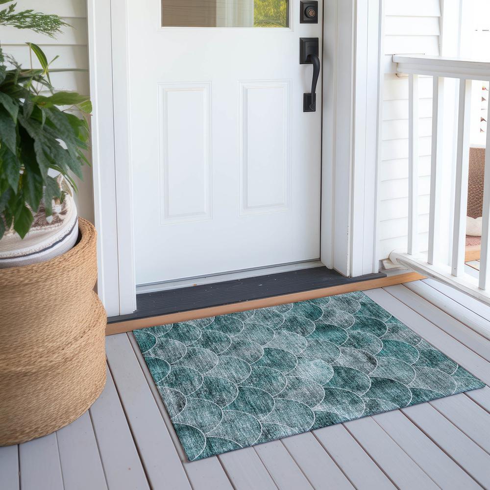 Chantille ACN594 Teal 1'8" x 2'6" Rug. Picture 7