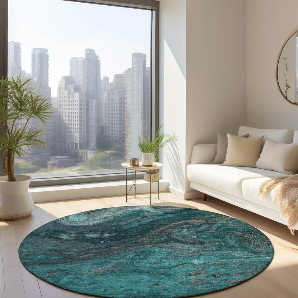Chantille ACN599 Teal 8' x 8' Rug. Picture 6