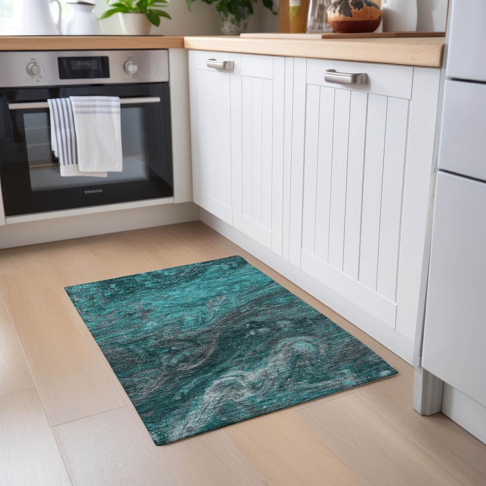 Chantille ACN599 Teal 1'8" x 2'6" Rug. Picture 6