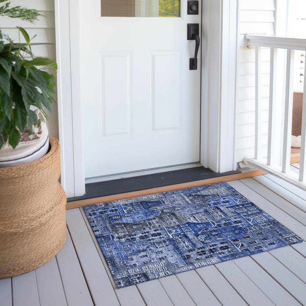 Chantille ACN600 Blue 1'8" x 2'6" Rug. Picture 7