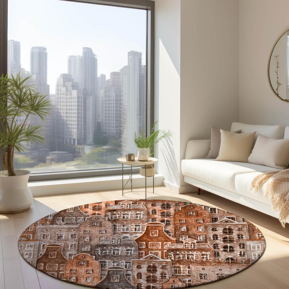 Chantille ACN600 Orange 8' x 8' Rug. Picture 6