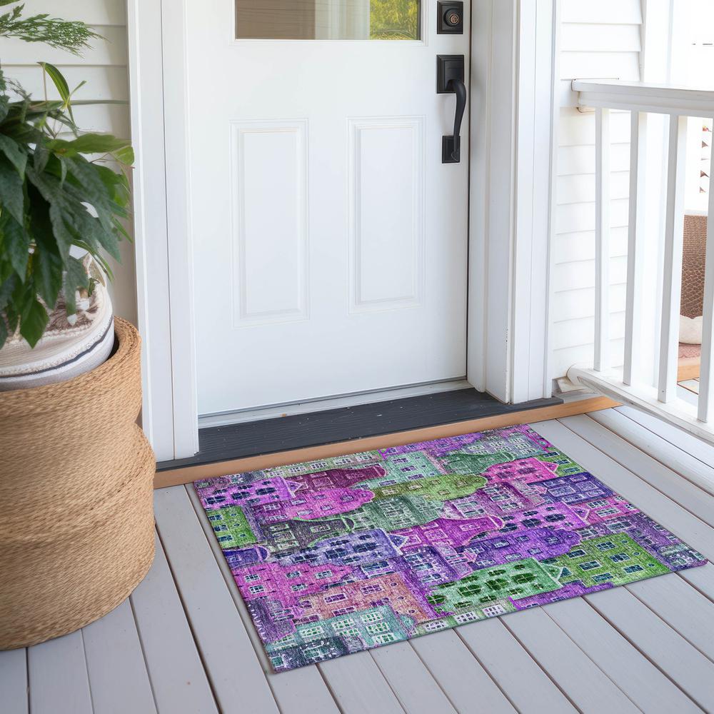 Chantille ACN600 Purple 1'8" x 2'6" Rug. Picture 7