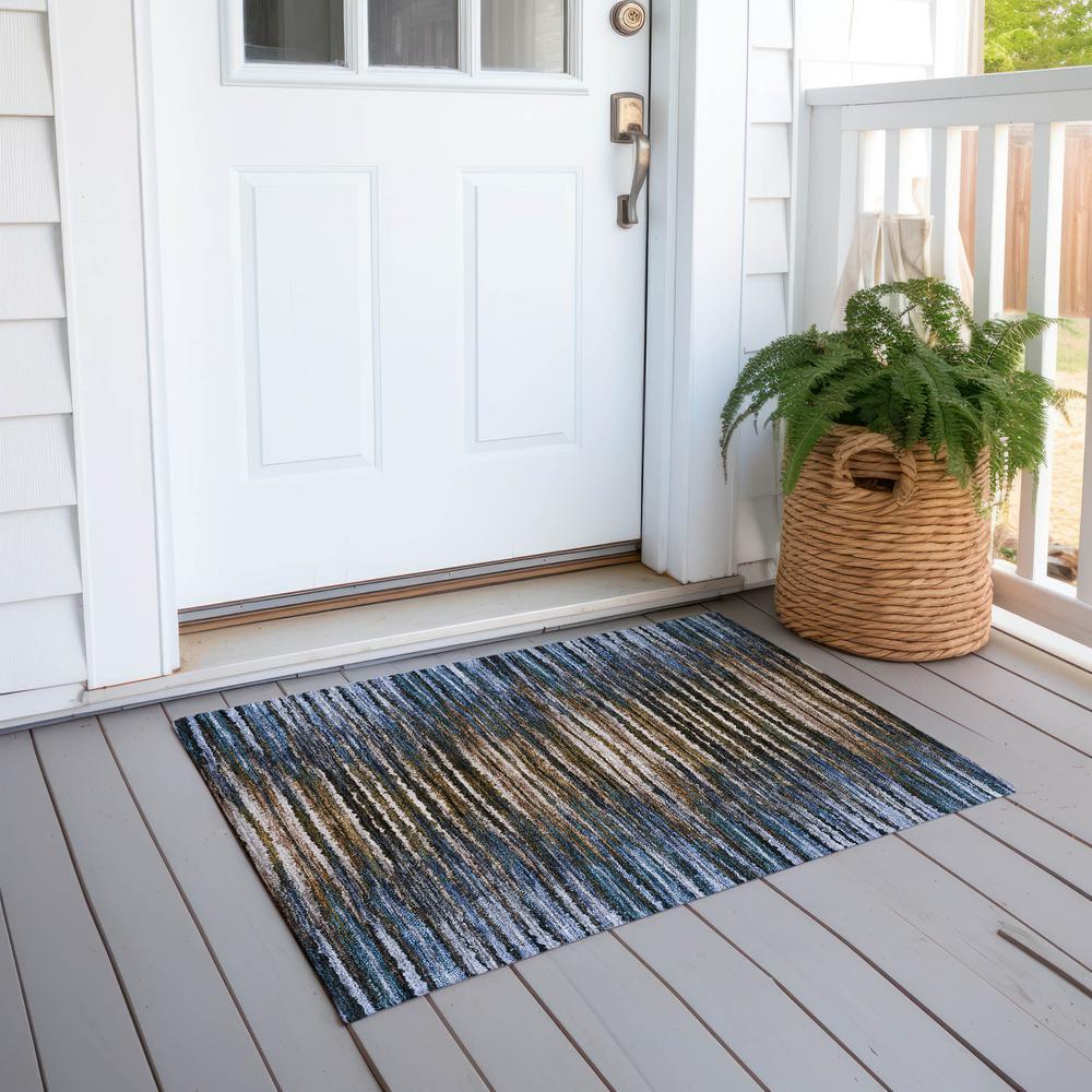 Chantille ACN604 Blue 1'8" x 2'6" Rug. Picture 7