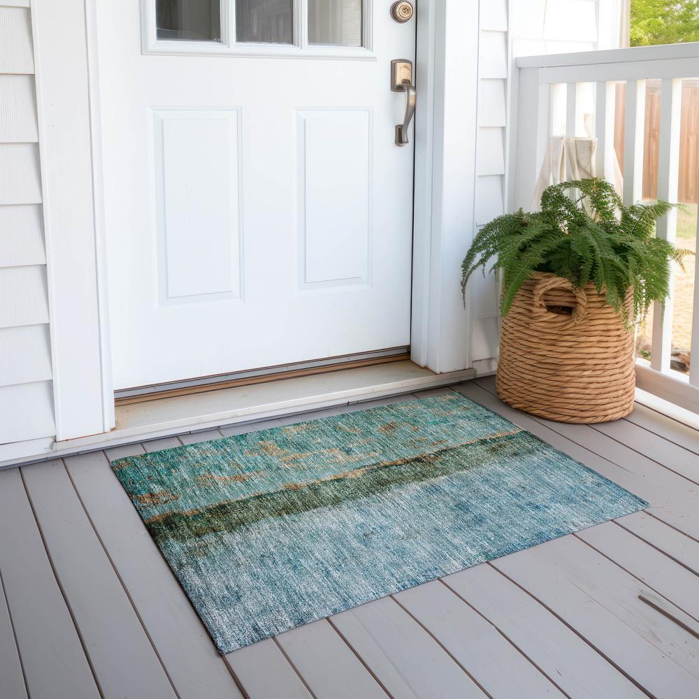 Chantille ACN605 Blue 1'8" x 2'6" Rug. Picture 7