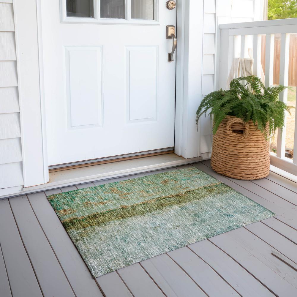 Chantille ACN605 Green 1'8" x 2'6" Rug. Picture 7