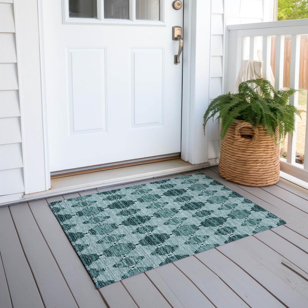 Chantille ACN610 Teal 1'8" x 2'6" Rug. Picture 7