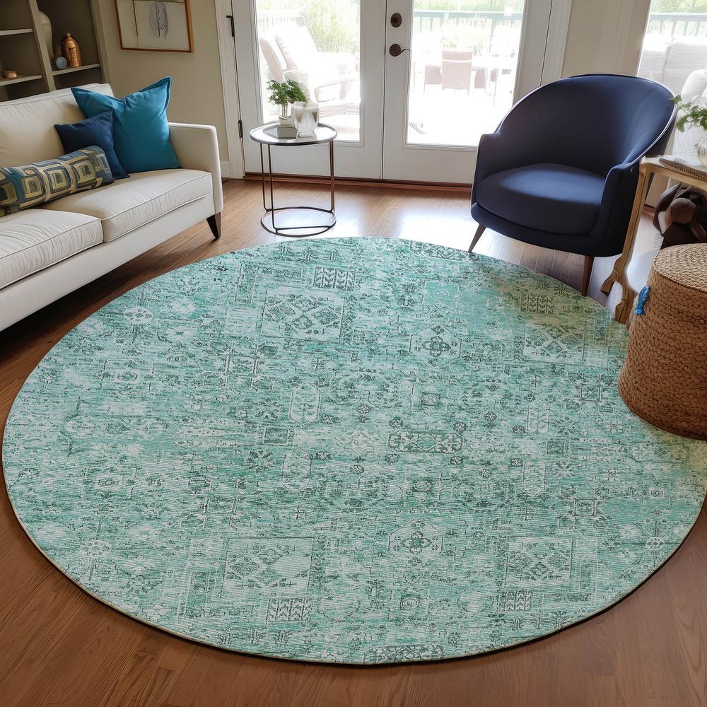 Chantille ACN611 Teal 8' x 8' Rug. Picture 6