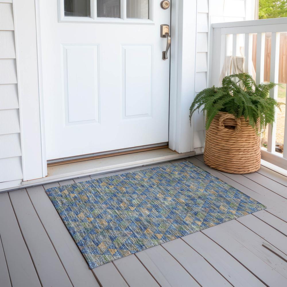 Chantille ACN612 Blue 1'8" x 2'6" Rug. Picture 7