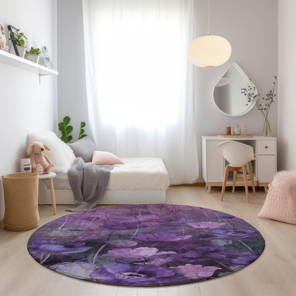 Chantille ACN613 Purple 8' x 8' Rug. Picture 6