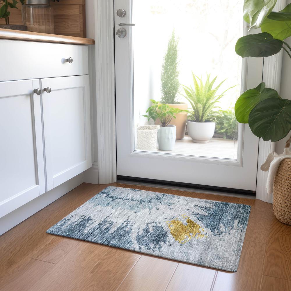 Chantille ACN614 Blue 1'8" x 2'6" Rug. Picture 7