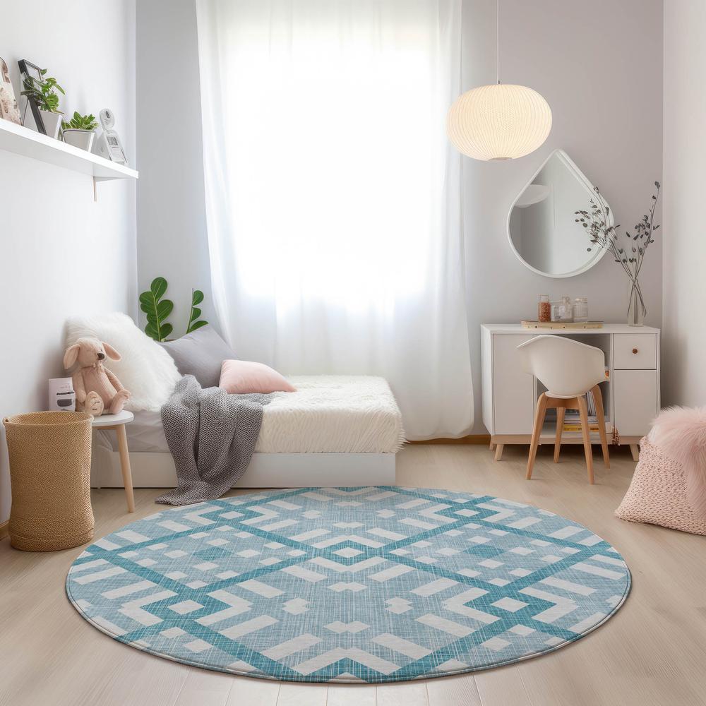 Chantille ACN616 Teal 8' x 8' Rug. Picture 6