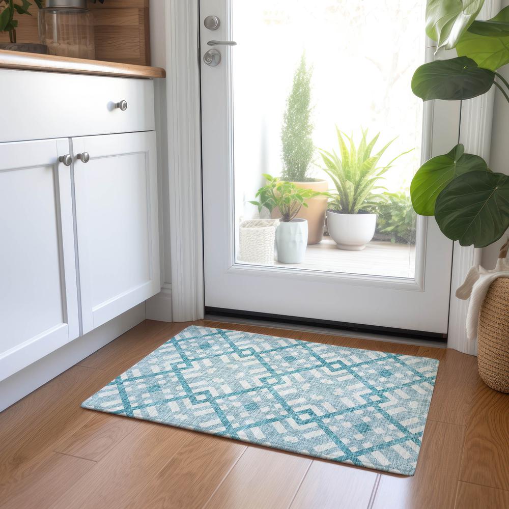 Chantille ACN616 Teal 1'8" x 2'6" Rug. Picture 6