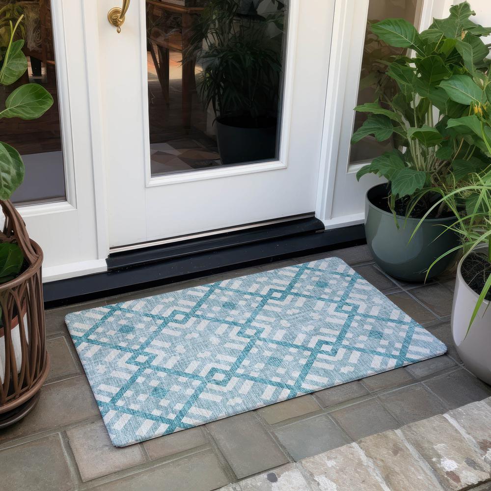 Chantille ACN616 Teal 1'8" x 2'6" Rug. Picture 7