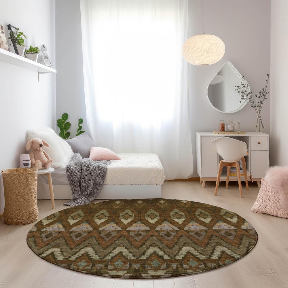 Chantille ACN617 Brown 8' x 8' Rug. Picture 6