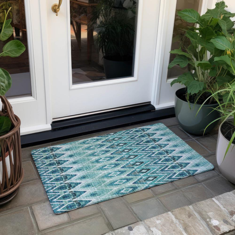 Chantille ACN617 Teal 1'8" x 2'6" Rug. Picture 7