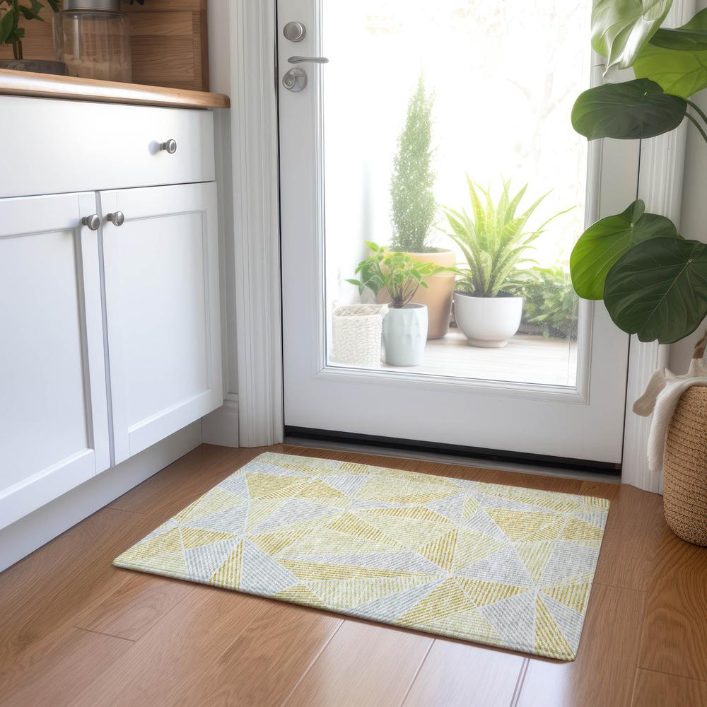 Chantille ACN618 Gold 1'8" x 2'6" Rug. Picture 6