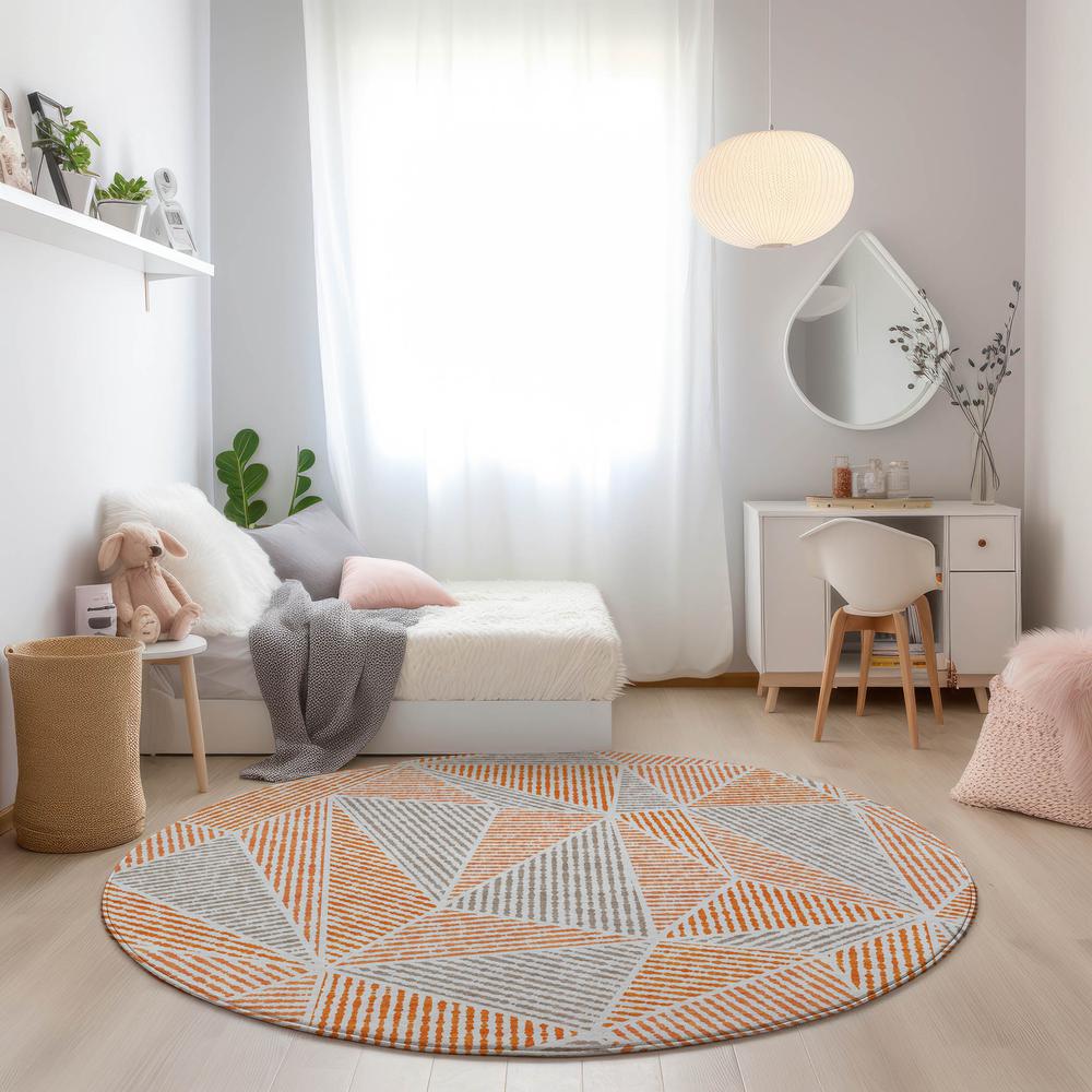 Chantille ACN618 Orange 8' x 8' Rug. Picture 6