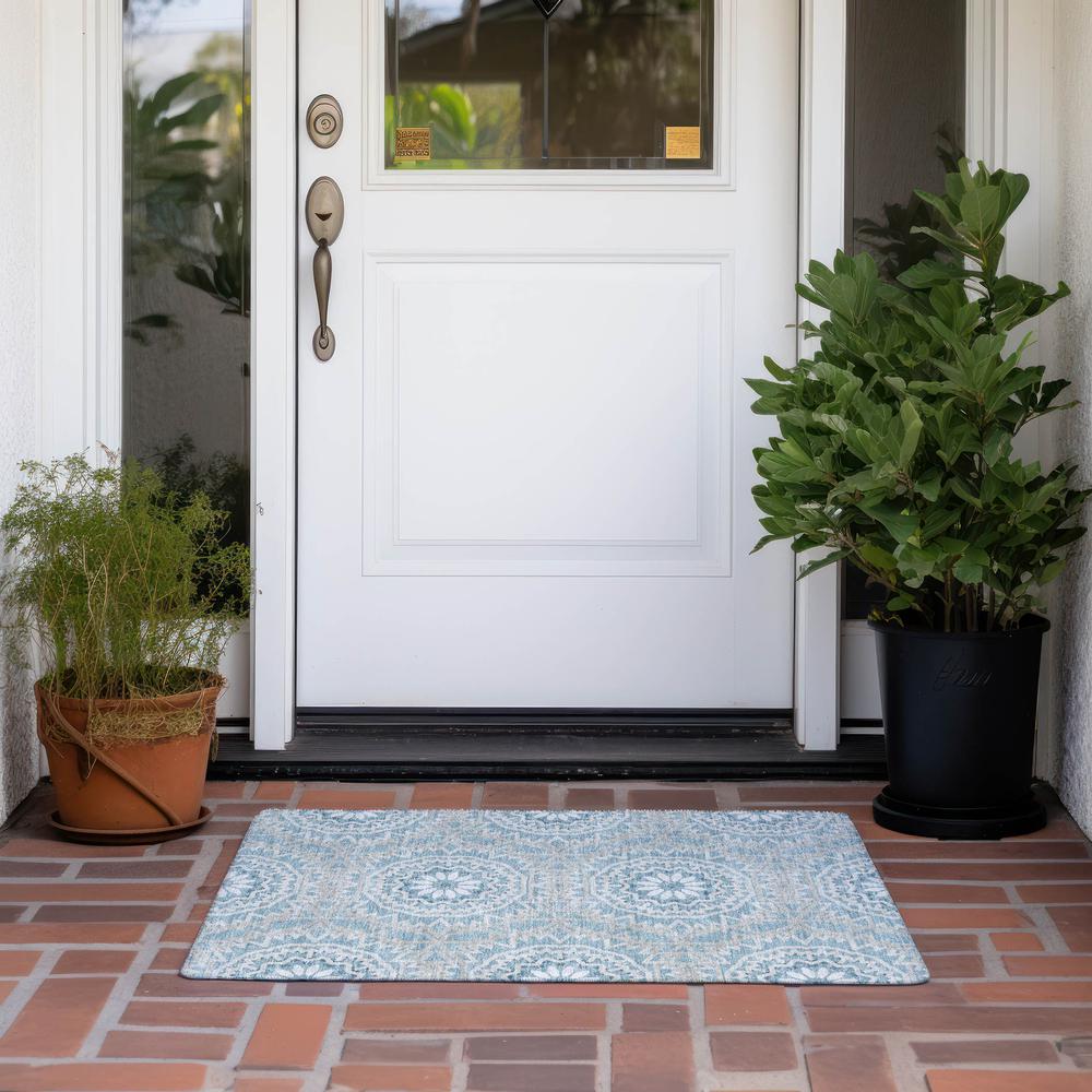 Chantille ACN619 Blue 1'8" x 2'6" Rug. Picture 7
