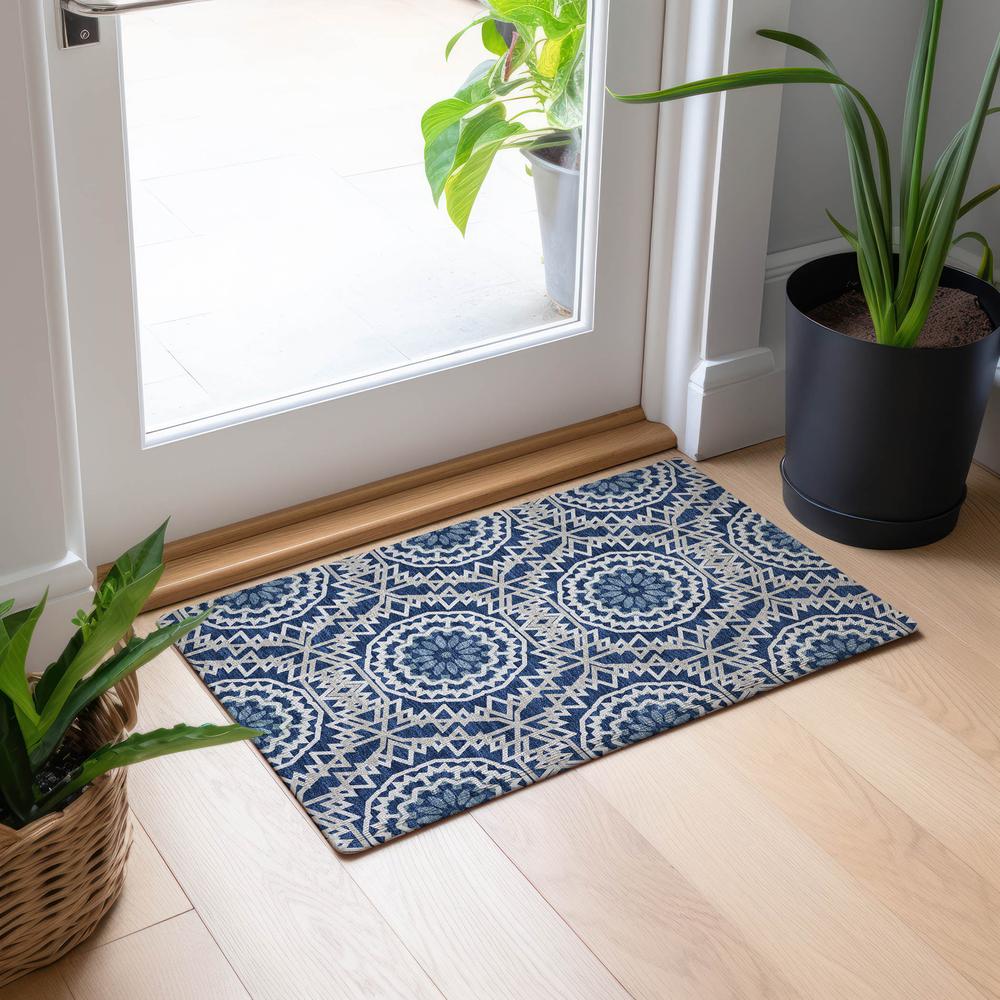Chantille ACN619 Blue 1'8" x 2'6" Rug. Picture 6