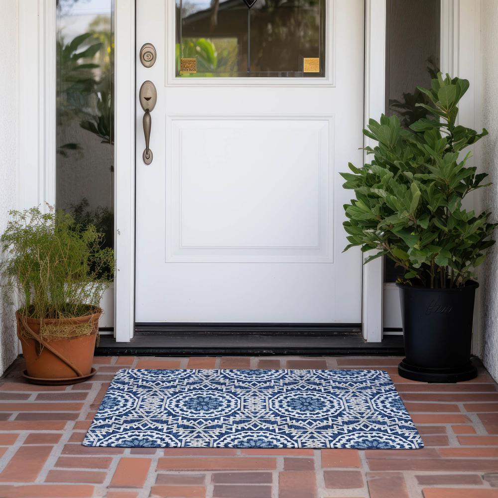 Chantille ACN619 Blue 1'8" x 2'6" Rug. Picture 7