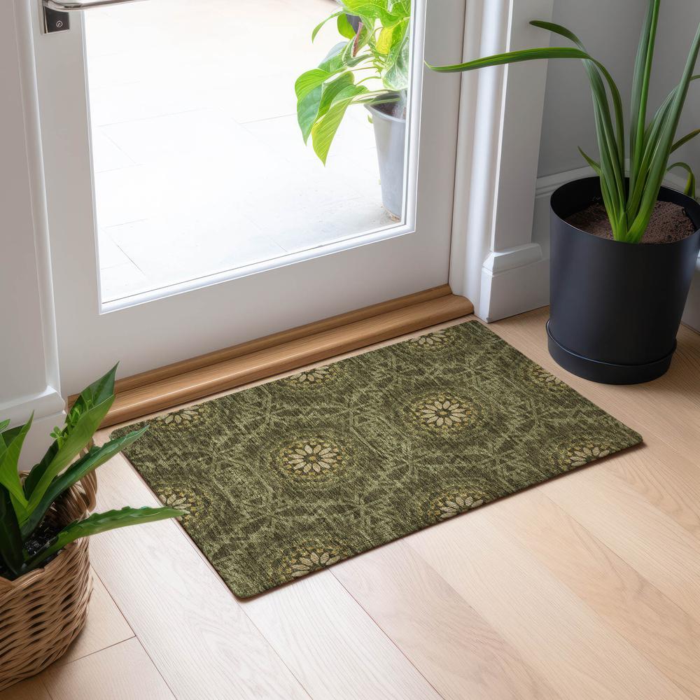 Chantille ACN619 Green 1'8" x 2'6" Rug. Picture 6