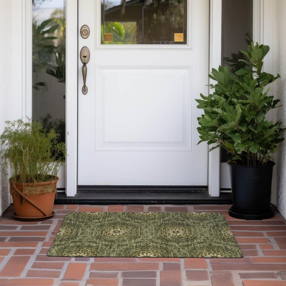 Chantille ACN619 Green 1'8" x 2'6" Rug. Picture 7