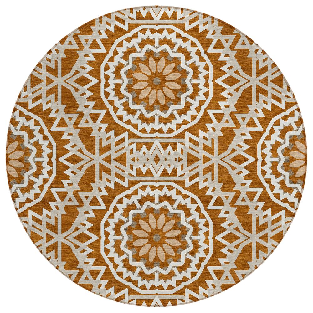 Chantille ACN619 Orange 8' x 8' Rug. Picture 1