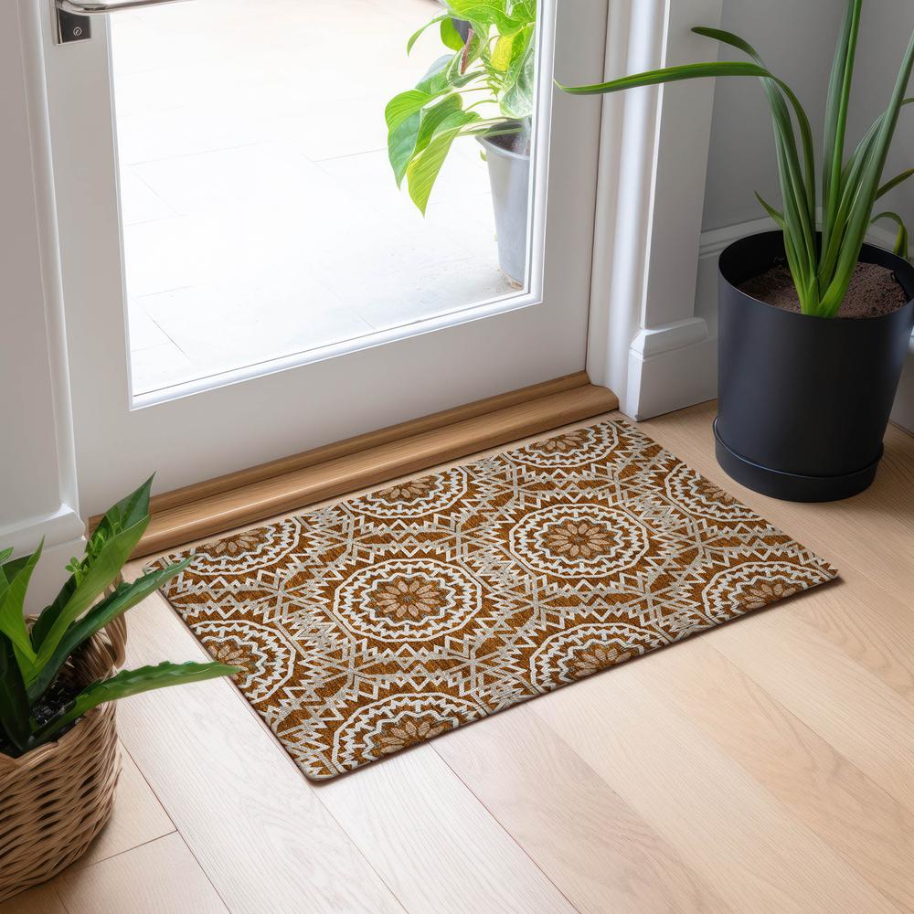Chantille ACN619 Orange 1'8" x 2'6" Rug. Picture 6
