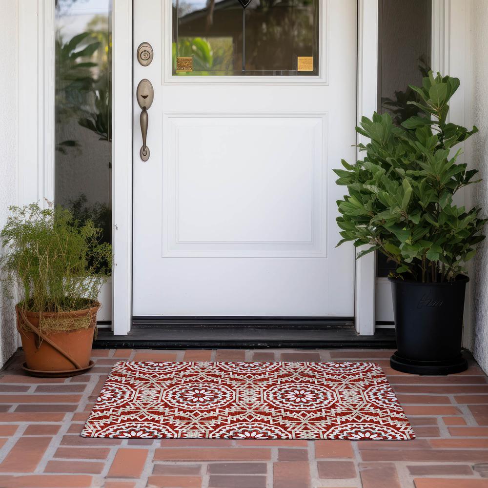 Chantille ACN619 Red 1'8" x 2'6" Rug. Picture 7