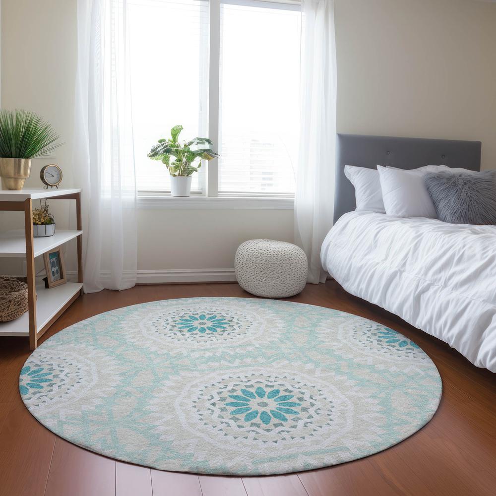 Chantille ACN619 Teal 8' x 8' Rug. Picture 6