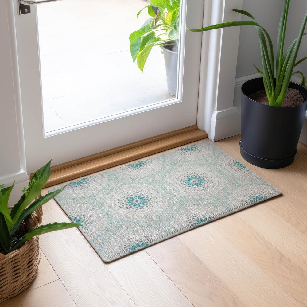 Chantille ACN619 Teal 1'8" x 2'6" Rug. Picture 6