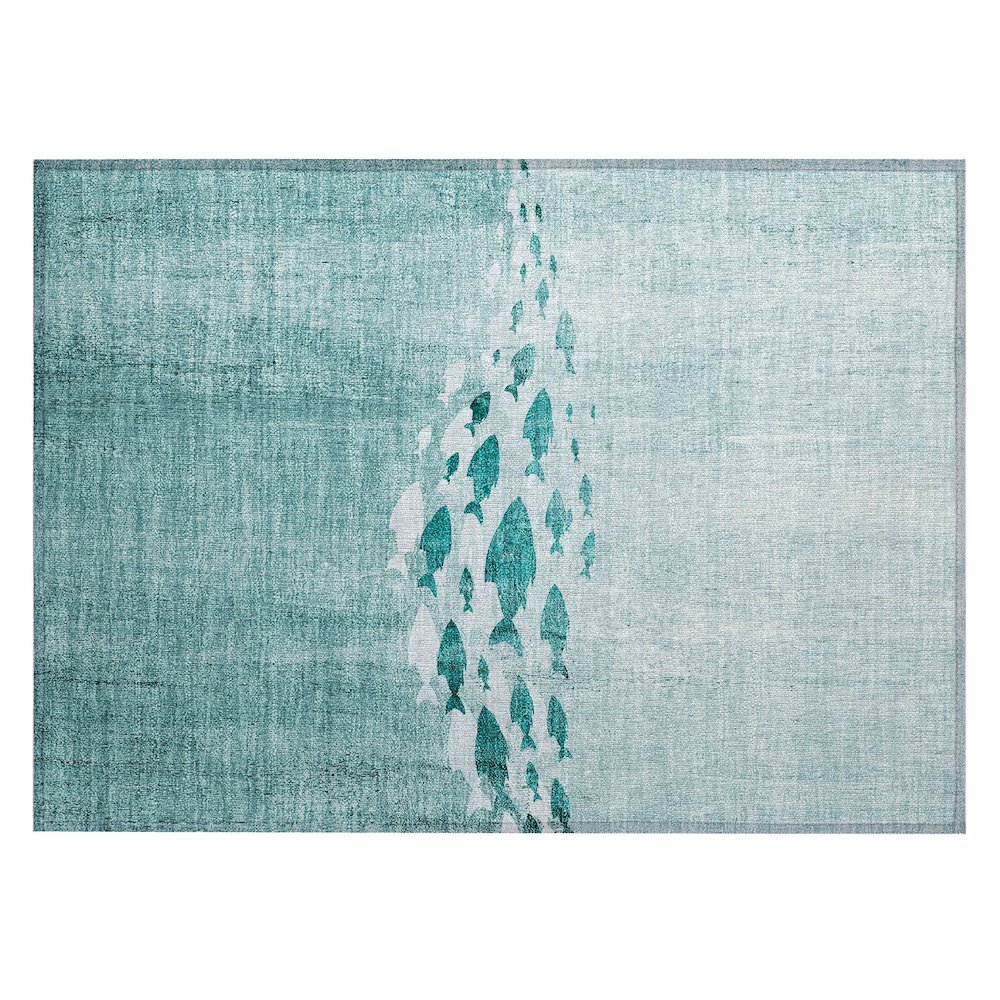 Chantille ACN627 Teal 1'8" x 2'6" Rug. Picture 1