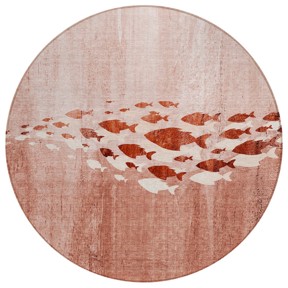 Chantille ACN627 Orange 8' x 8' Rug. Picture 1
