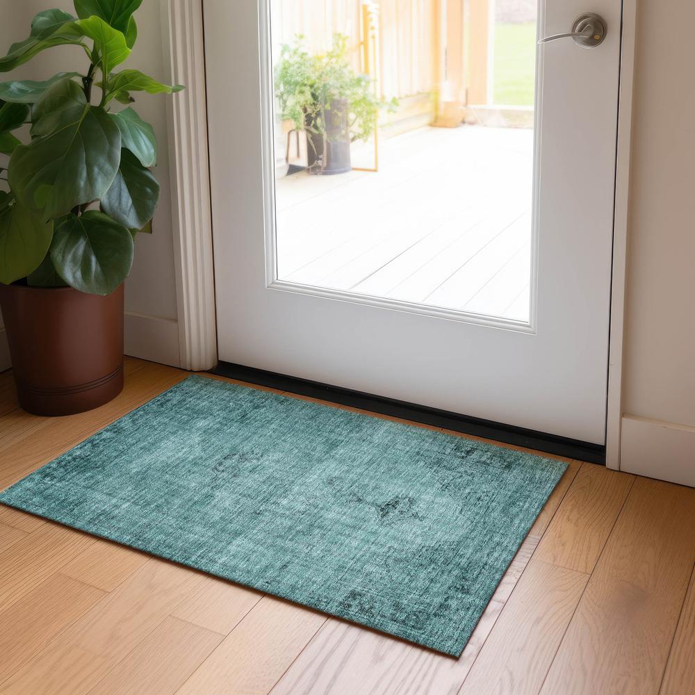 Chantille ACN658 Teal 1'8" x 2'6" Rug. Picture 6
