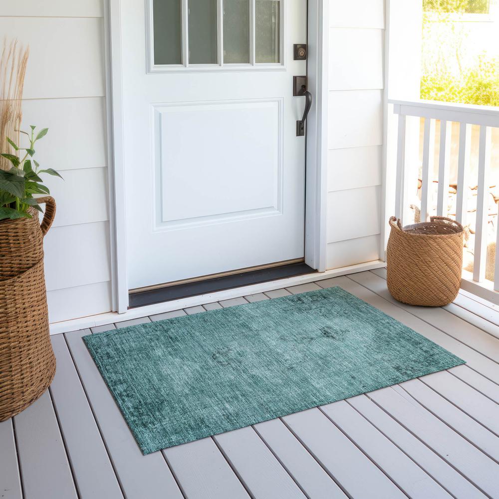 Chantille ACN658 Teal 1'8" x 2'6" Rug. Picture 7