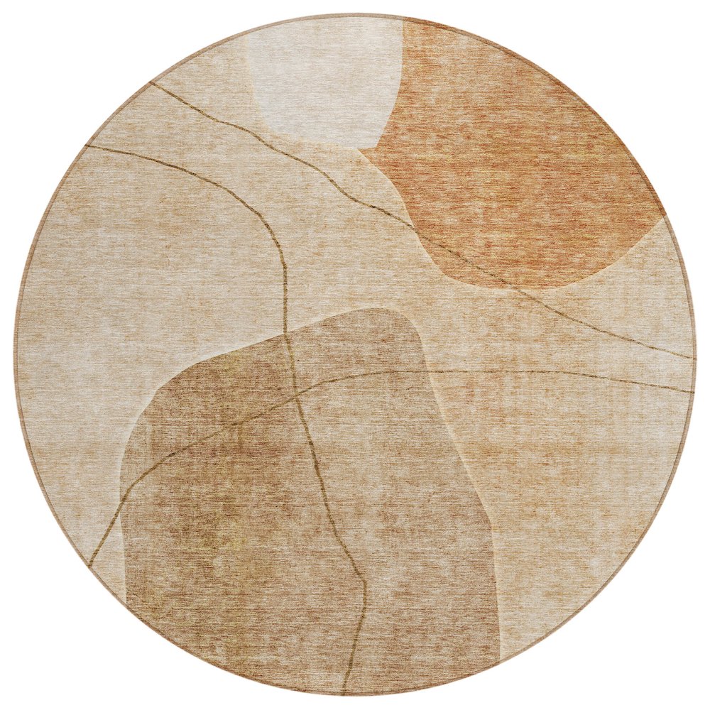 Chantille ACN672 Orange 8' x 8' Rug. Picture 1