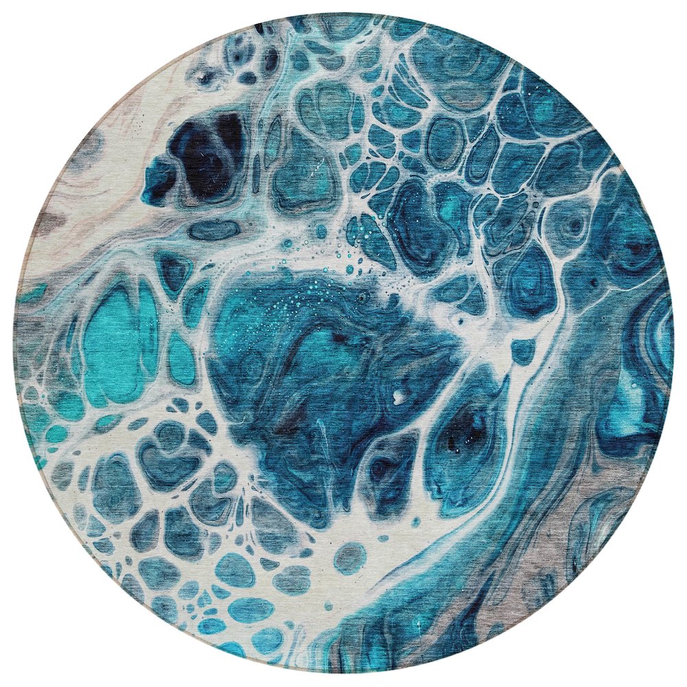 Chantille ACN682 Teal 8' x 8' Rug. Picture 1