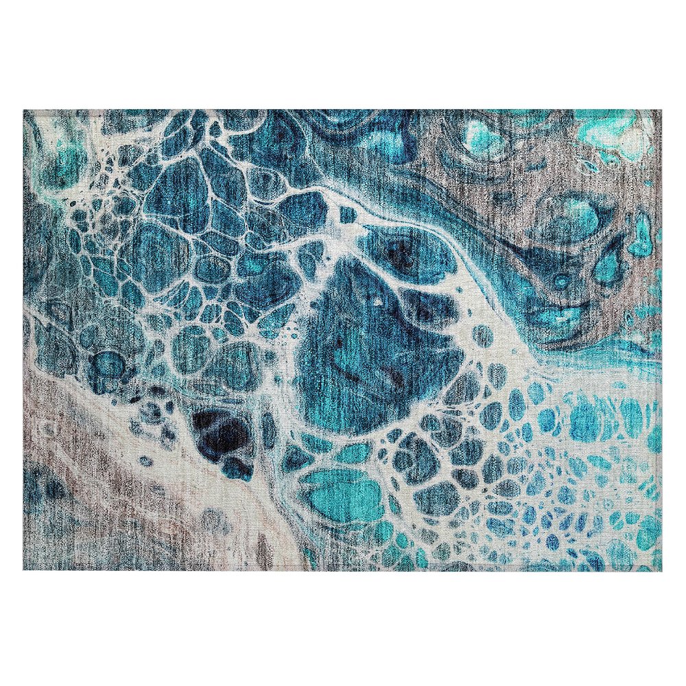 Chantille ACN682 Teal 1'8" x 2'6" Rug. Picture 1