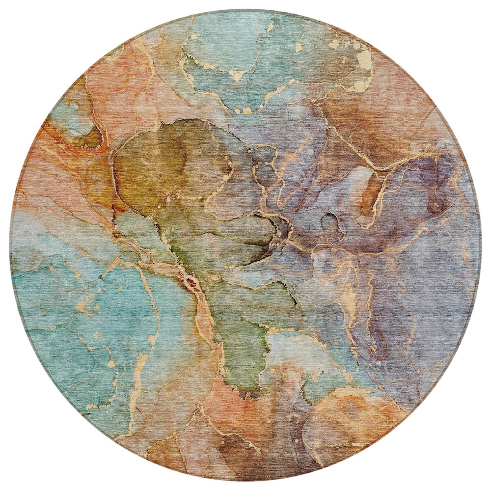 Chantille ACN689 Orange 8' x 8' Rug. Picture 1