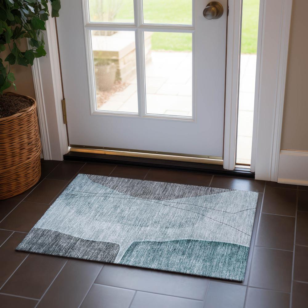 Chantille ACN696 Teal 1'8" x 2'6" Rug. Picture 6