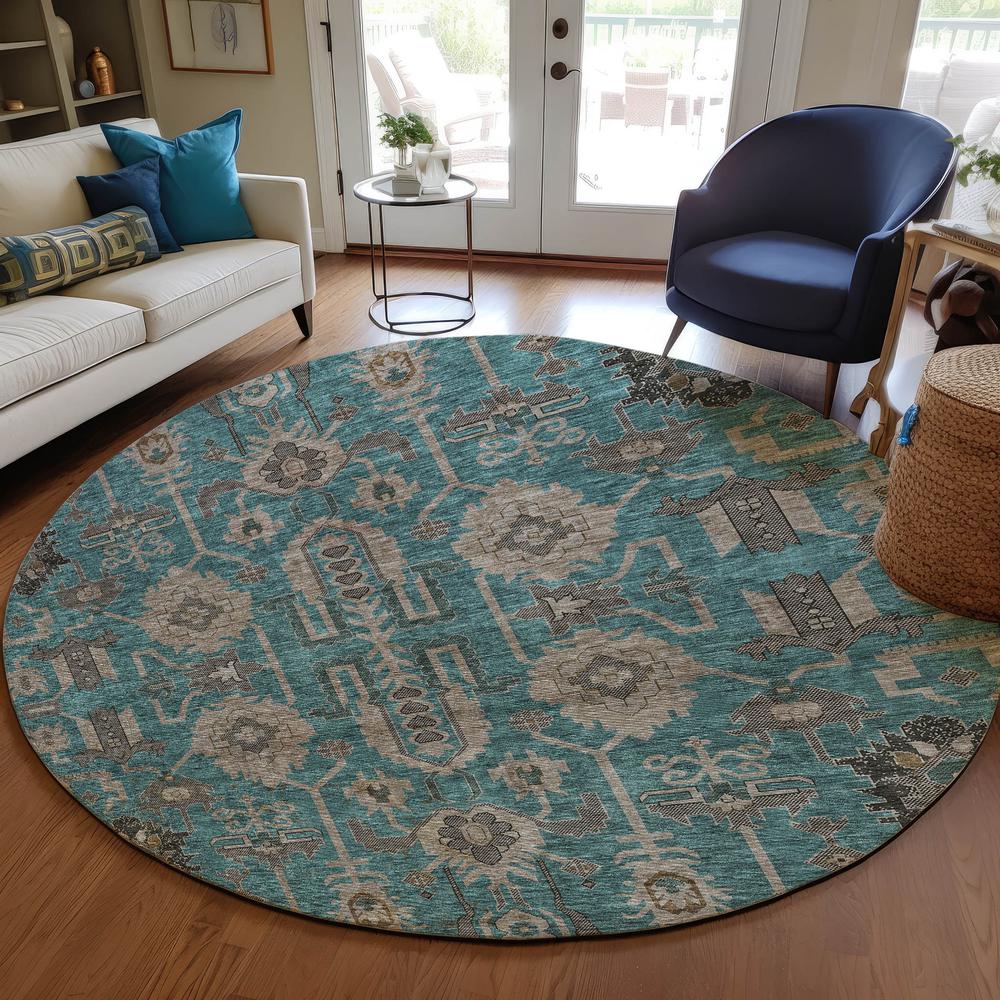 Chantille ACN697 Teal 8' x 8' Rug. Picture 6